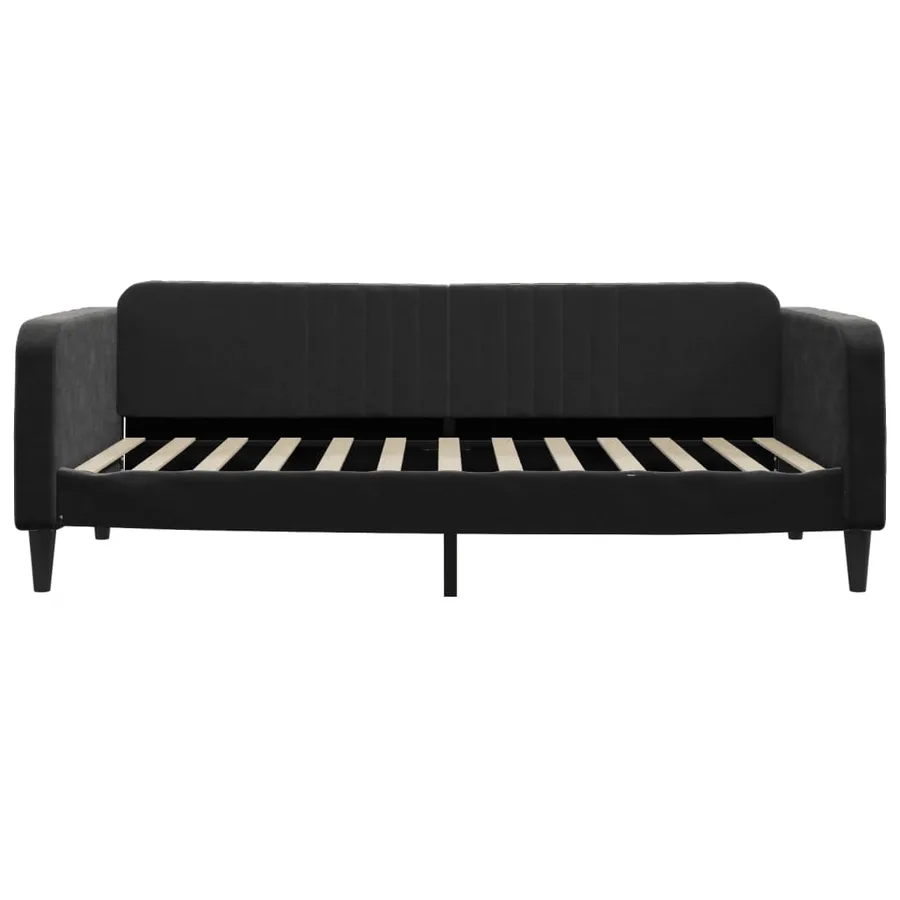 Lit de jour avec matelas noir 100x200 cm velours - 4