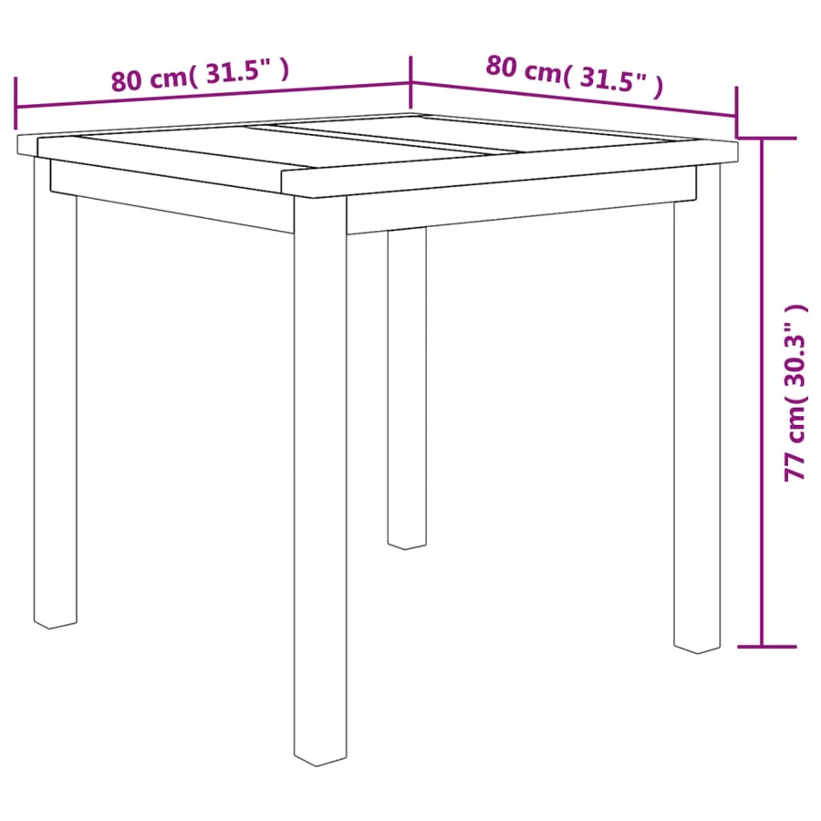 Ensemble à manger de jardin 5pcs Bois de teck massif - 11
