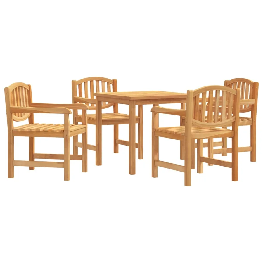 Ensemble à manger de jardin 5pcs Bois de teck massif - 2