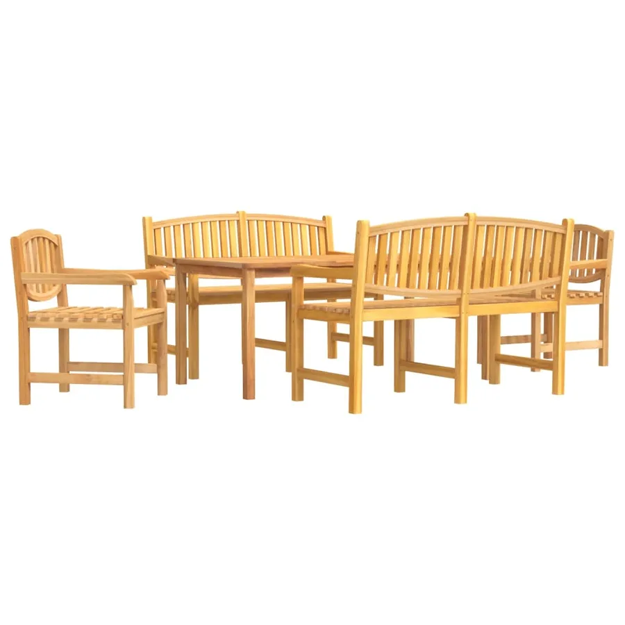 Ensemble à manger de jardin 5pcs Bois de teck massif - 2