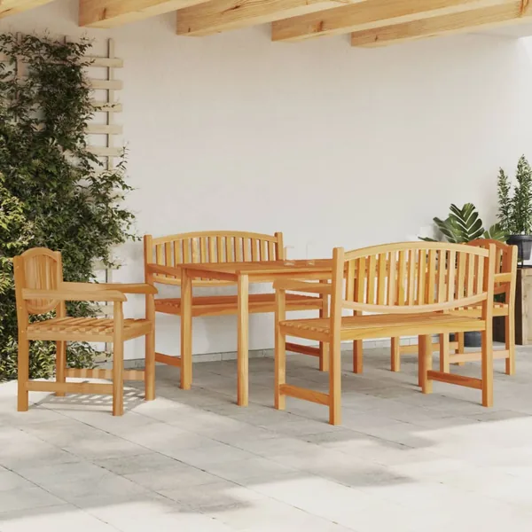 Ensemble à manger de jardin 5pcs Bois de teck massif