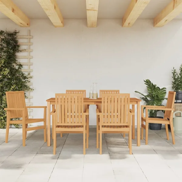 Ensemble à manger de jardin 7 pcs Bois de teck solide