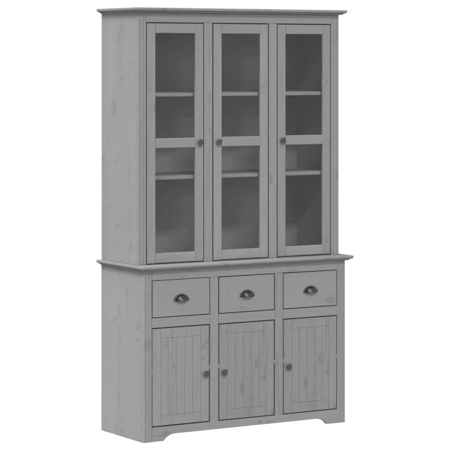 Buffet BODO gris 115,5x43x200,5 cm bois massif de pin - 2