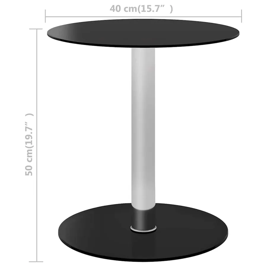Table basse Noir 40 cm Verre trempé - 5