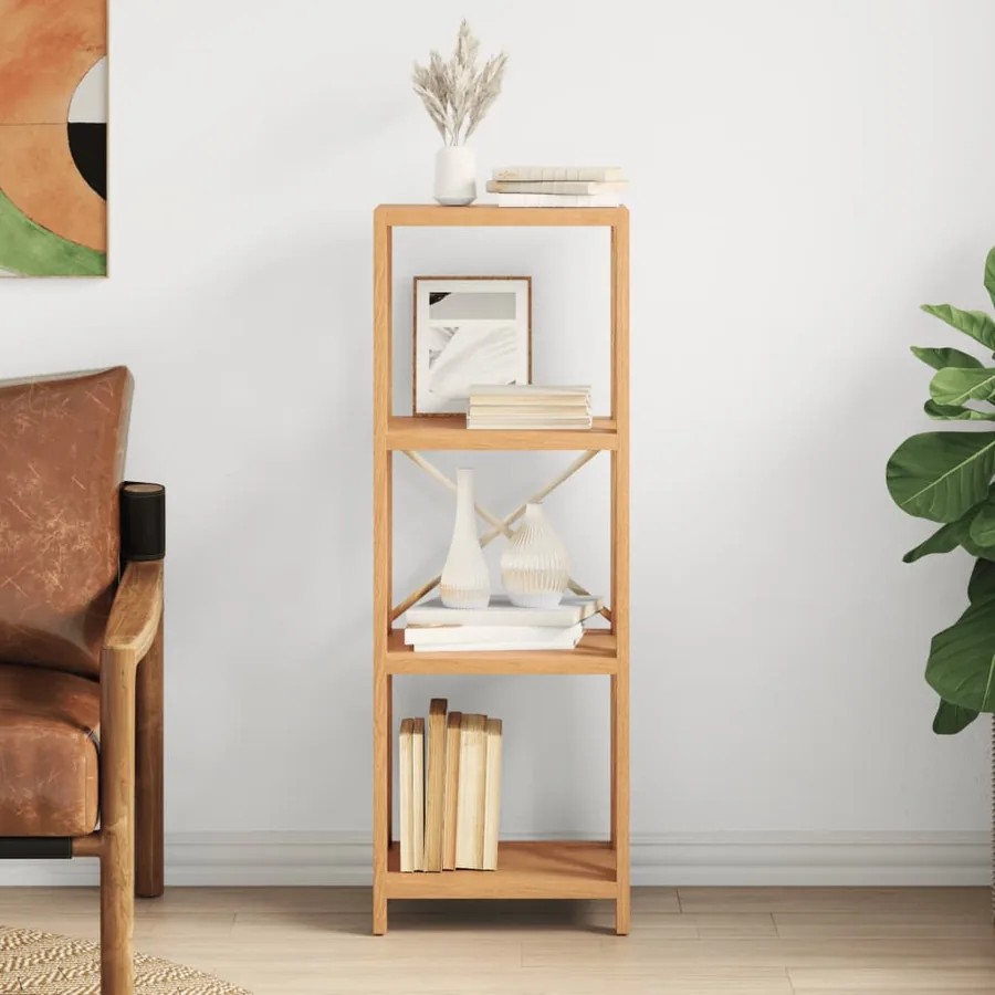 Étagère à 4 niveaux 40x30x112 cm bois de chêne massif