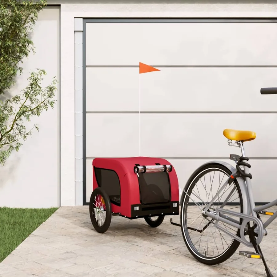 Remorque de vélo pour animaux de compagnie rouge et noir