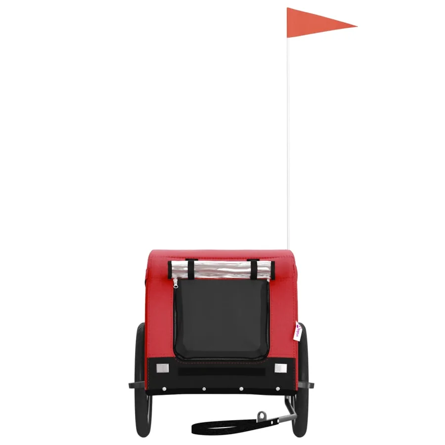 Remorque de vélo pour animaux de compagnie rouge et noir - 3