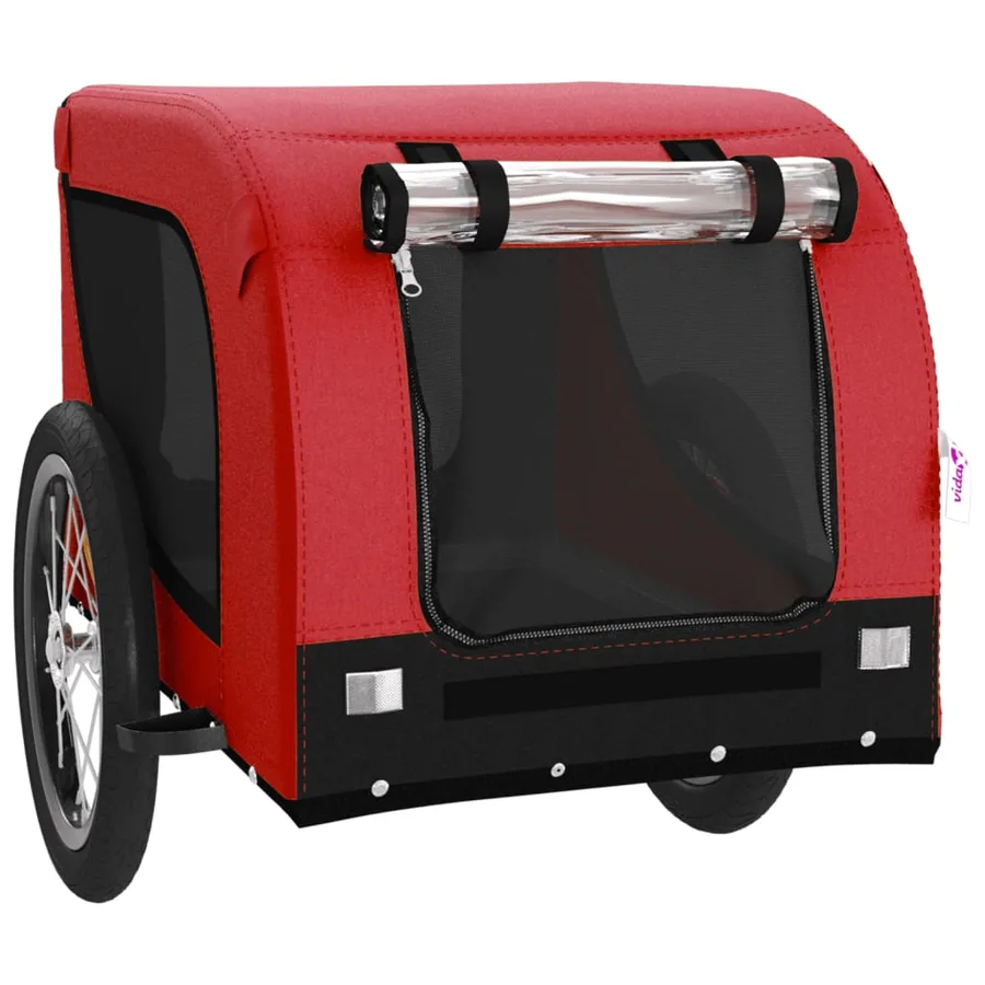 Remorque de vélo pour animaux de compagnie rouge et noir - 4