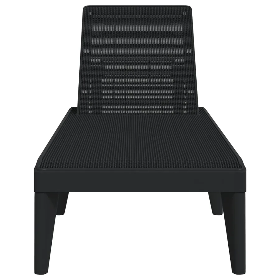 Chaise longue anthracite 186x60x29 cm PP - 14