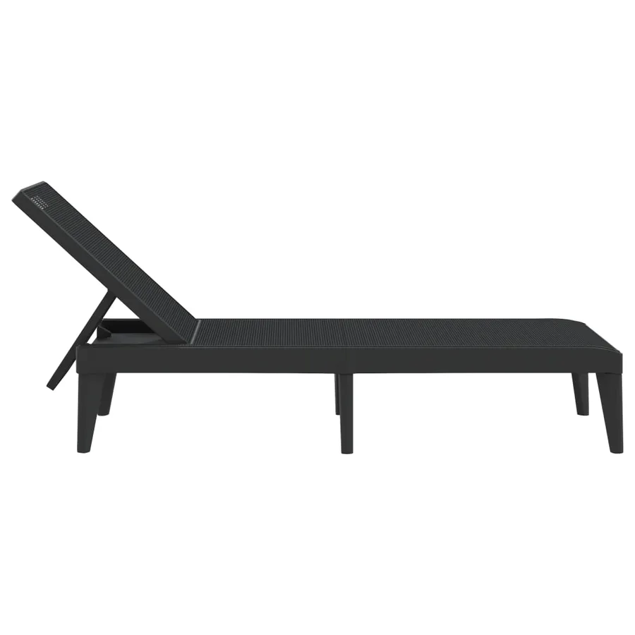 Chaise longue anthracite 186x60x29 cm PP - 15