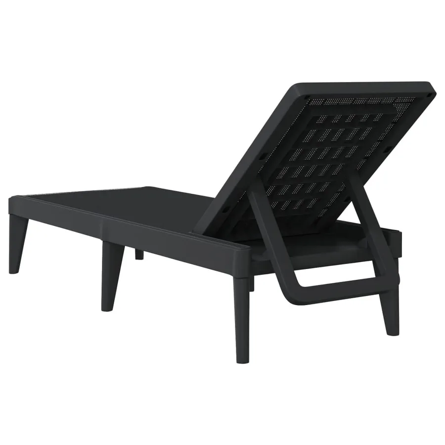 Chaise longue anthracite 186x60x29 cm PP - 16