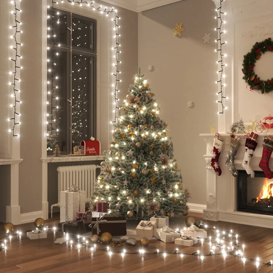 Guirlande à LED compacte avec 2000 LED Blanc froid 45 m PVC
