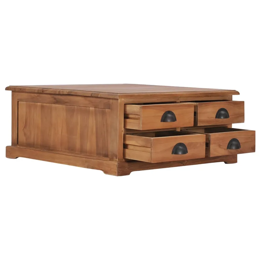 Table basse 68x68x30 cm Bois de teck solide - 3