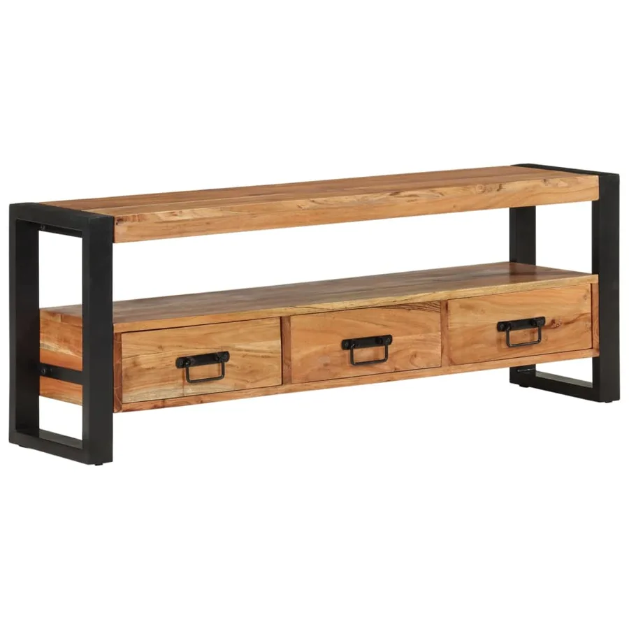 Meuble TV 120x30x45 cm bois d'acacia massif - 10