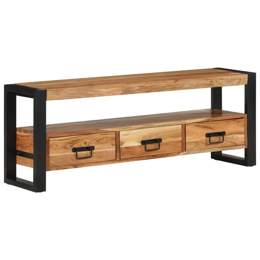 Meuble TV 120x30x45 cm bois d'acacia massif - 11