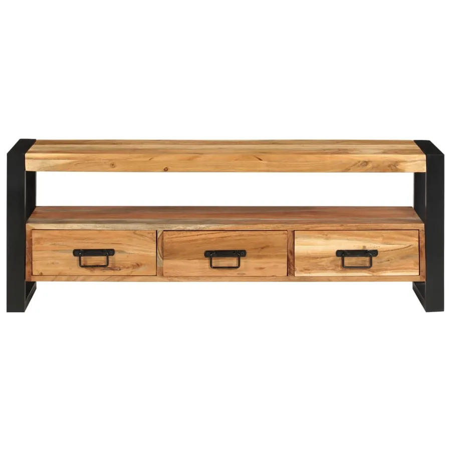 Meuble TV 120x30x45 cm bois d'acacia massif - 2
