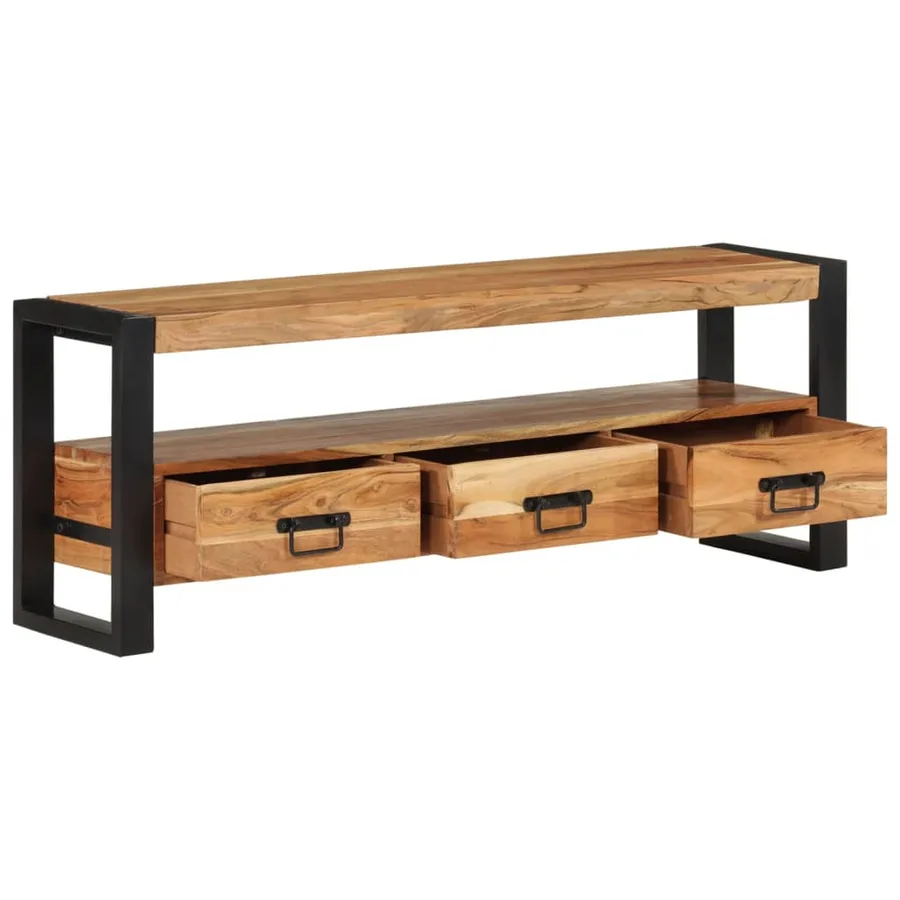 Meuble TV 120x30x45 cm bois d'acacia massif - 6