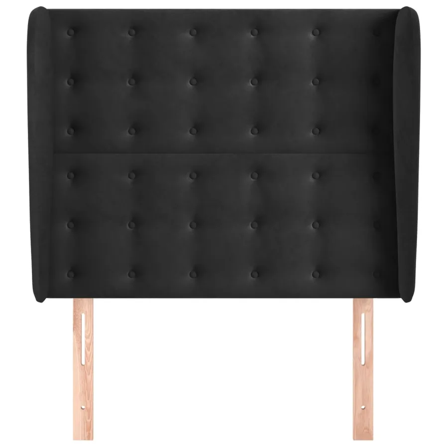 Tête de lit avec oreilles Noir 83x23x118/128 cm Velours - 3