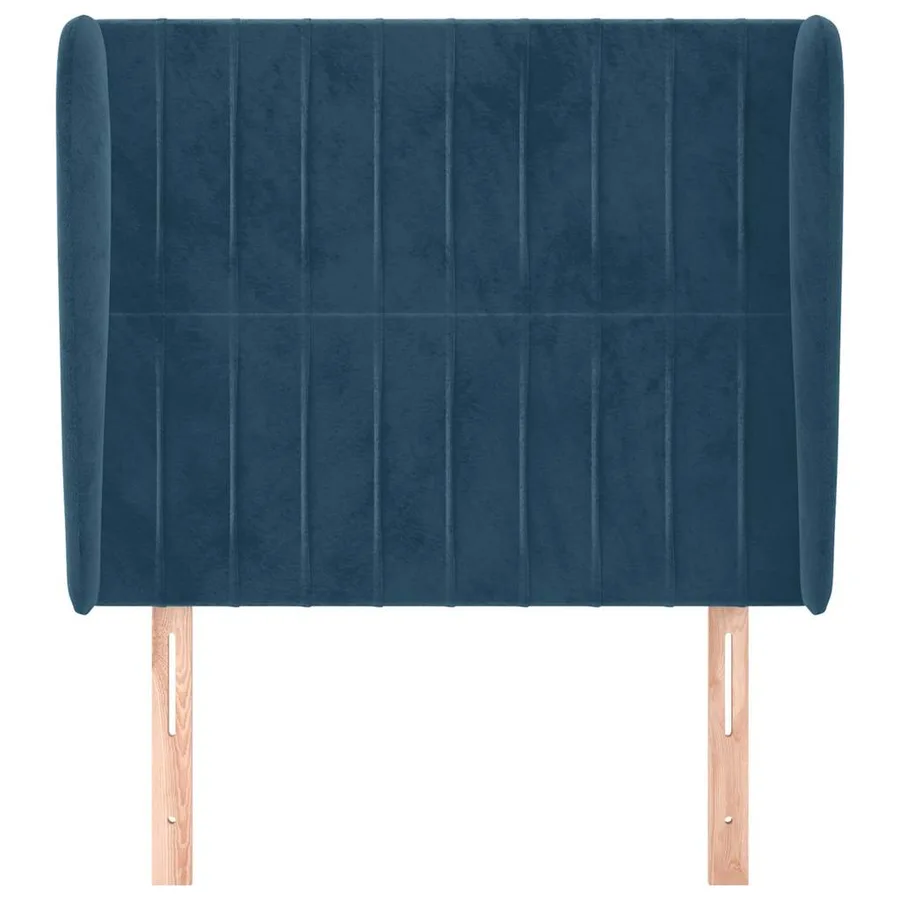 Tête de lit avec oreilles Bleu foncé 83x23x118/128 cm Velours - 3