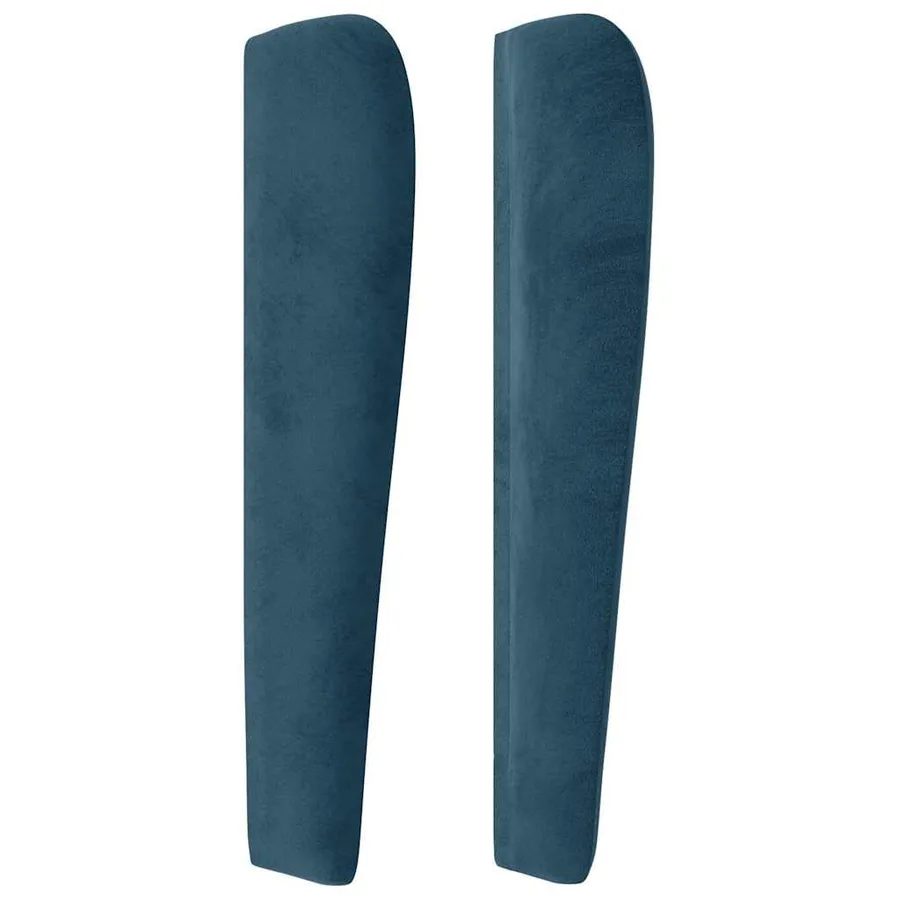 Tête de lit avec oreilles Bleu foncé 83x23x118/128 cm Velours - 5