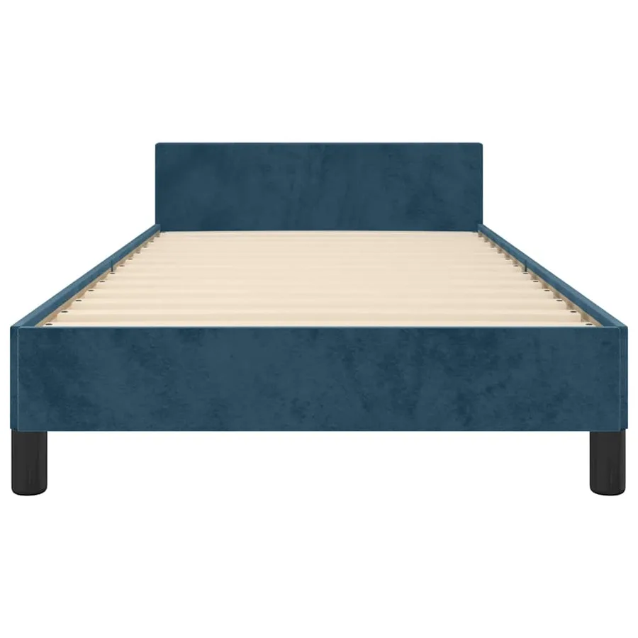 Cadre de lit sans matelas bleu foncé 80x200 cm velours - 6