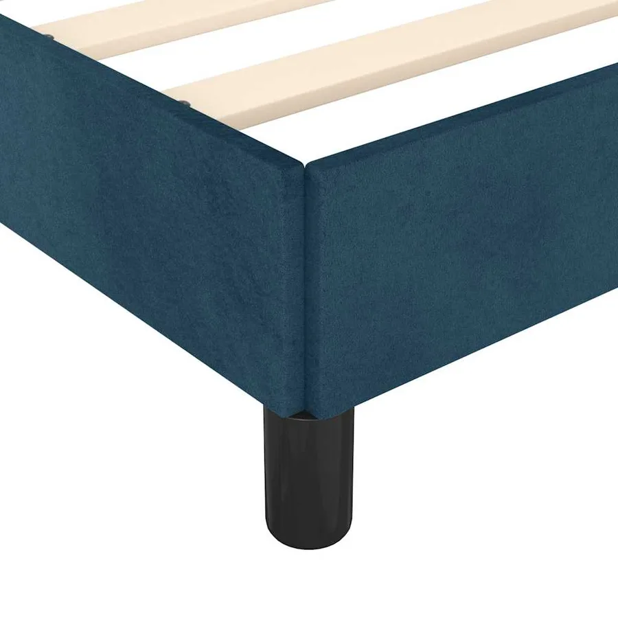 Cadre de lit sans matelas bleu foncé 80x200 cm velours - 9