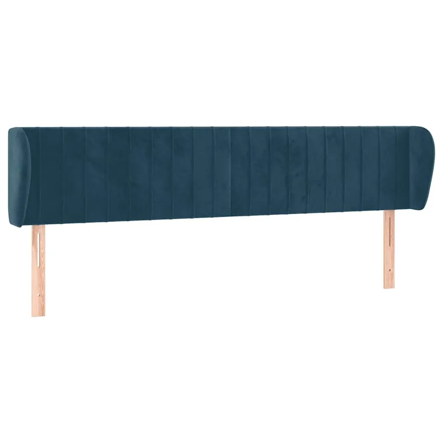 Tête de lit avec oreilles Bleu foncé 163x23x78/88 cm Velours - 2