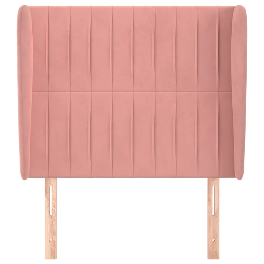 Tête de lit avec oreilles Rose 93x23x118/128 cm Velours - 3