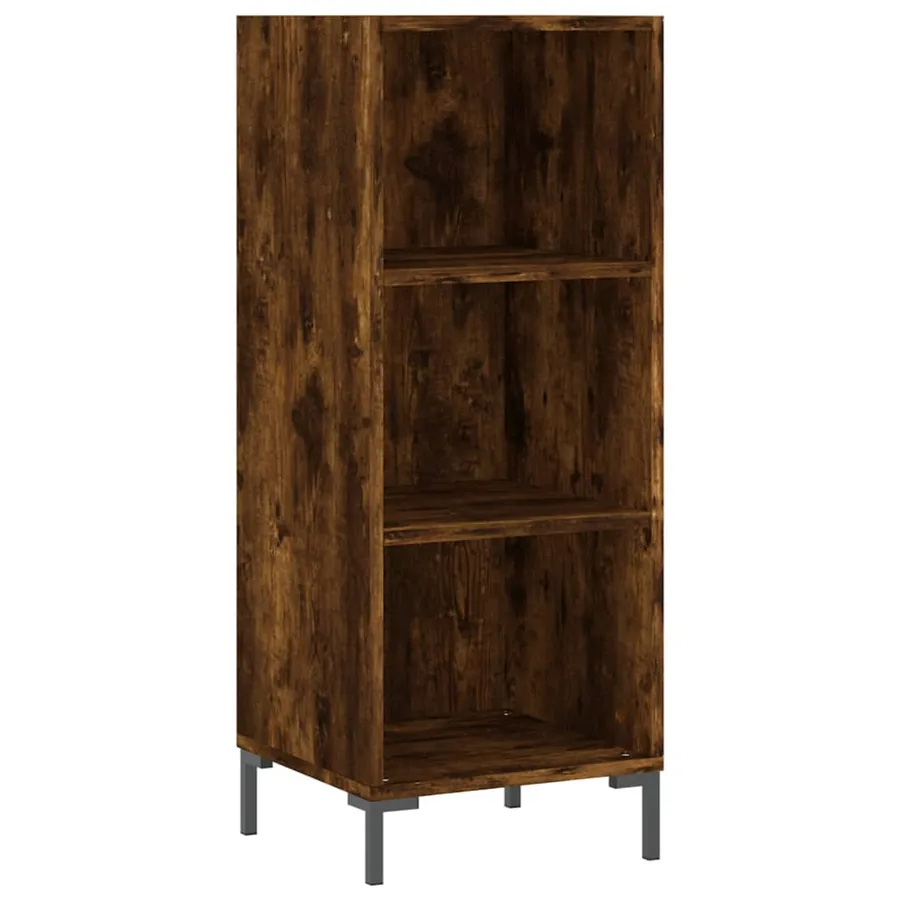 Buffet chêne fumé 34,5x32,5x90 cm bois d'ingénierie - 2