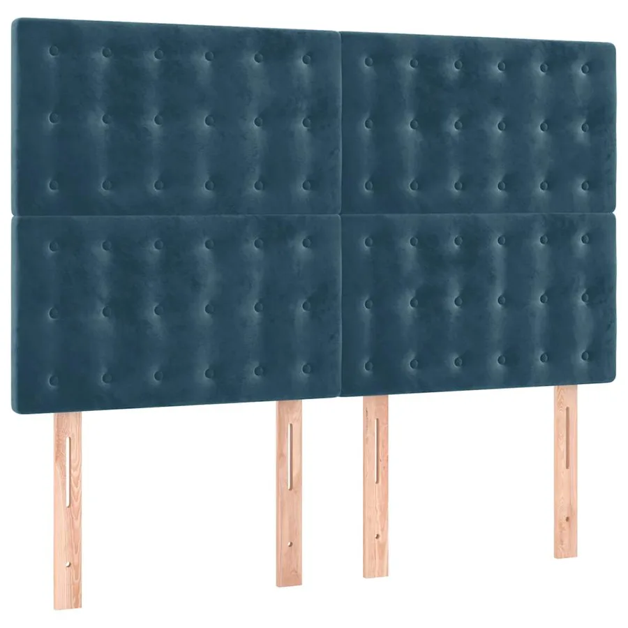 Sommier à lattes de lit et matelas Bleu foncé 140x190cm Velours - 6
