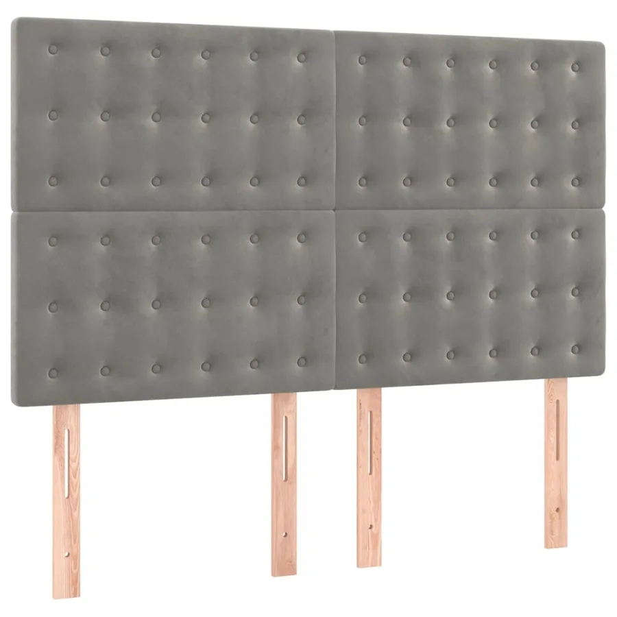 Sommier à lattes de lit et matelas Gris clair 140x200cm Velours - 6
