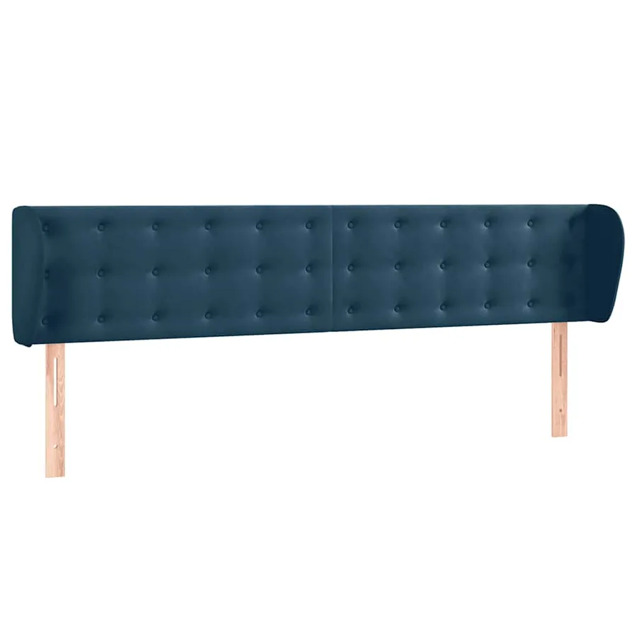 Tête de lit avec oreilles Bleu foncé 163x23x78/88 cm Velours - 2