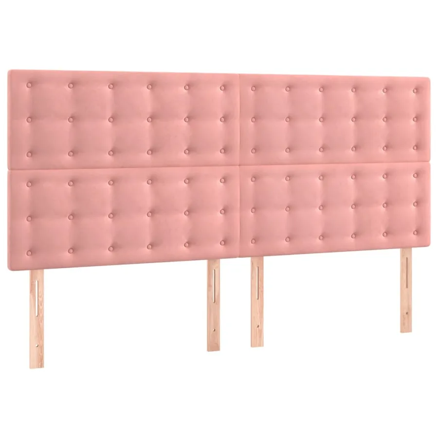 Cadre de lit sans matelas rose 140x200 cm velours - 8