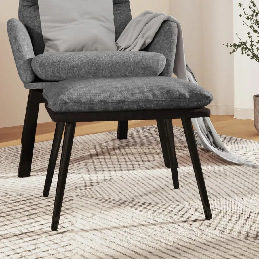 Repose-pied Gris clair 45x29,5x35 cm Tissu et similicuir