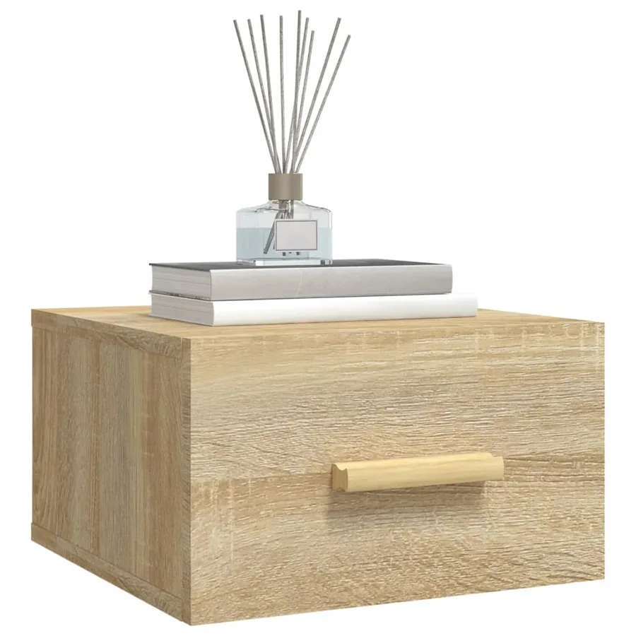 Table de chevet murale chêne sonoma 35x35x20 cm - 8