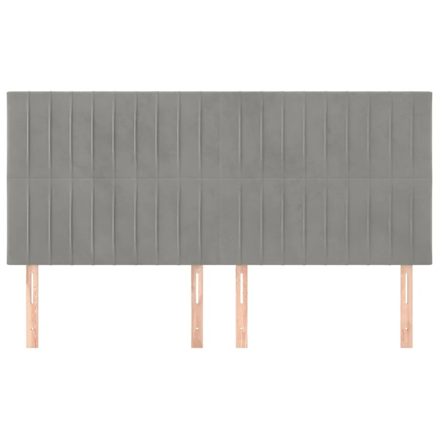 Tête de lit Gris clair 180x5x118/128 cm Velours - 3