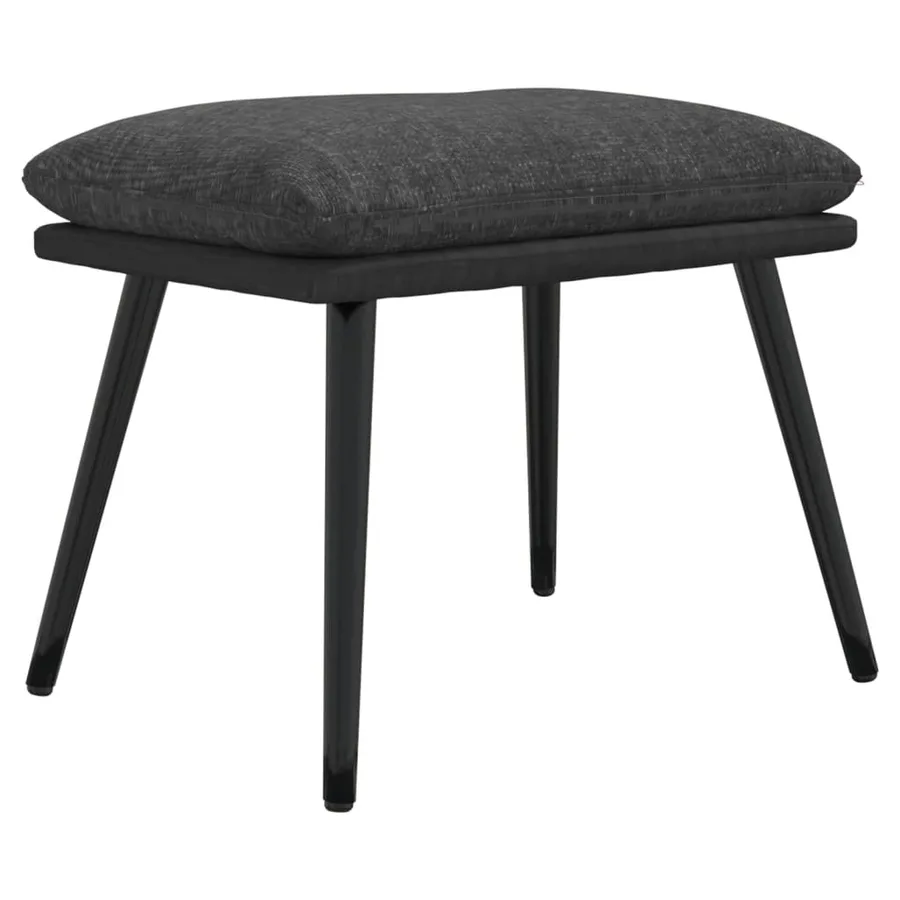 Chaise de relaxation avec tabouret Gris foncé Tissu similicuir - 8