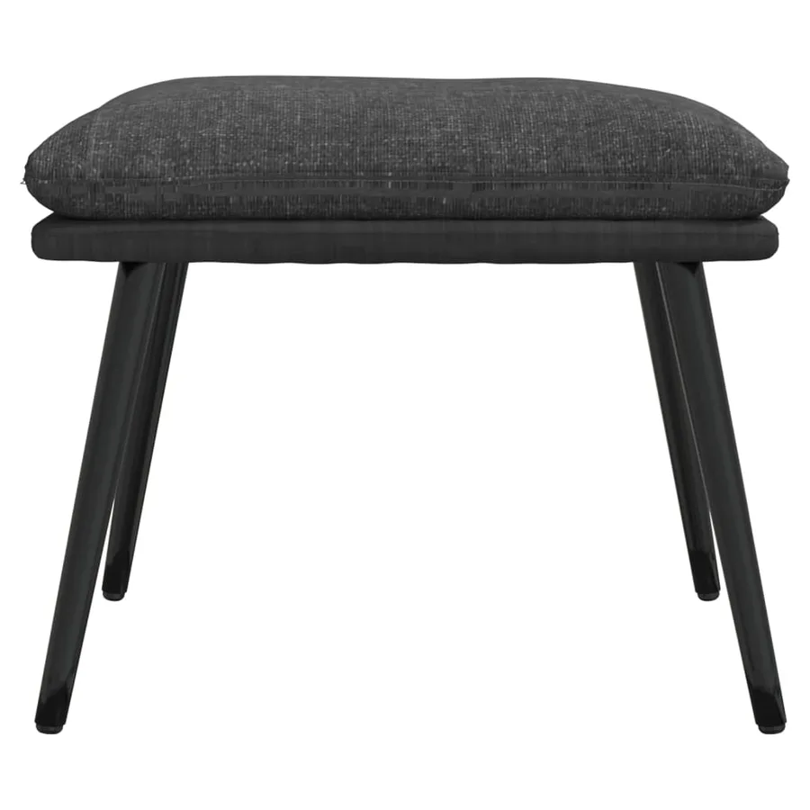 Chaise de relaxation avec tabouret Gris foncé Tissu similicuir - 9