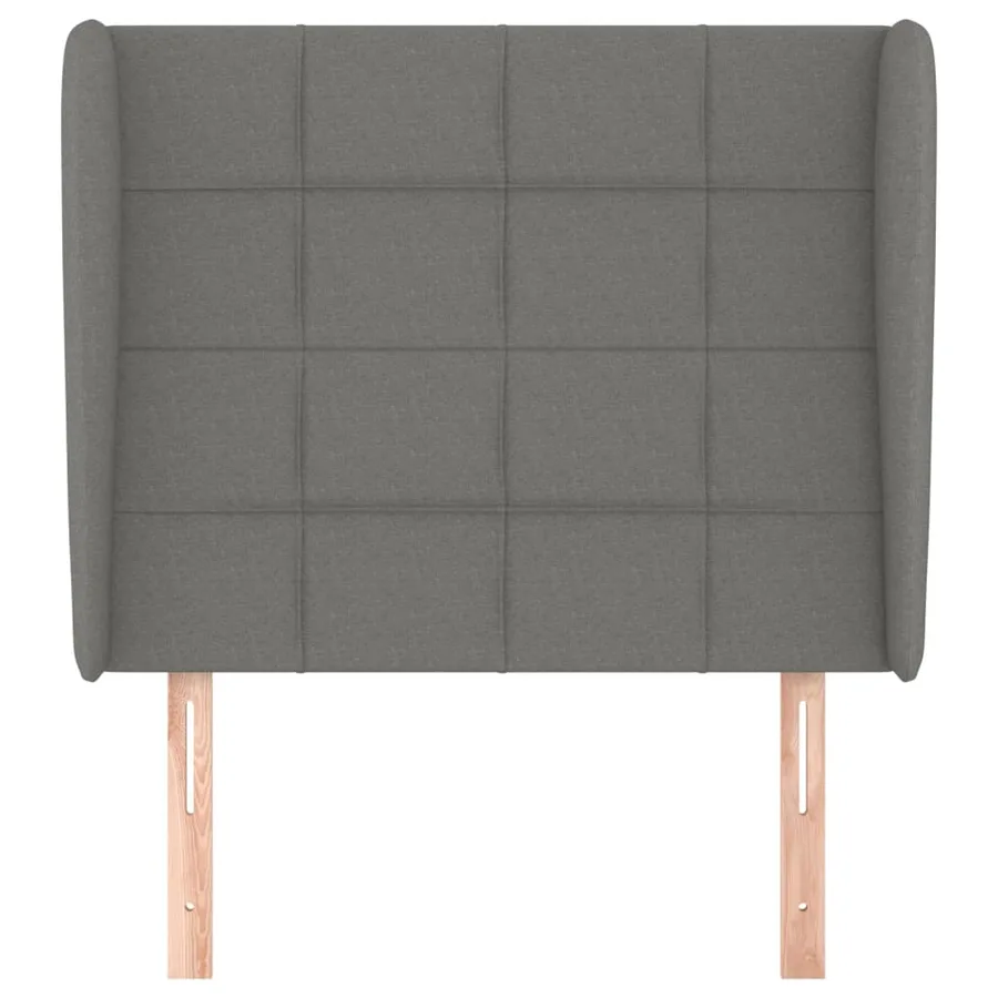 Tête de lit avec oreilles Gris foncé 103x23x118/128 cm Tissu - 3