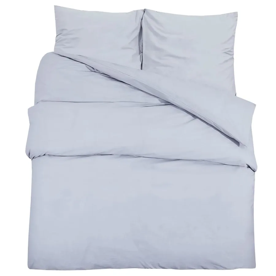 Ensemble de housse de couette Gris 140x200 cm Microfibre légère - 2