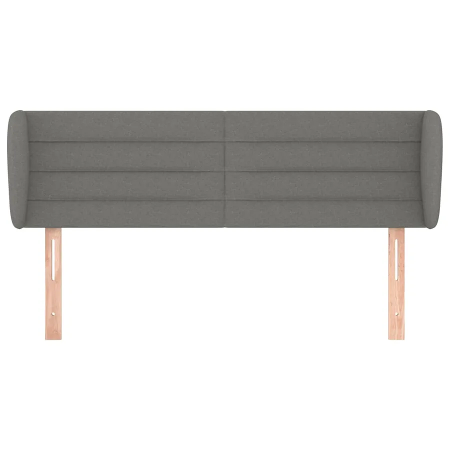 Tête de lit avec oreilles Gris foncé 147x23x78/88 cm Tissu - 3