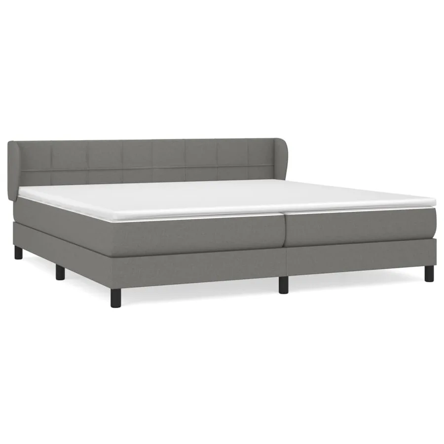 Sommier à lattes de lit avec matelas Gris foncé 200x200cm Tissu - 2
