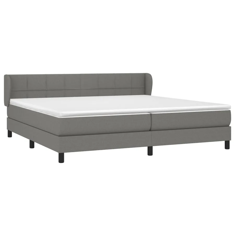 Sommier à lattes de lit avec matelas Gris foncé 200x200cm Tissu - 3