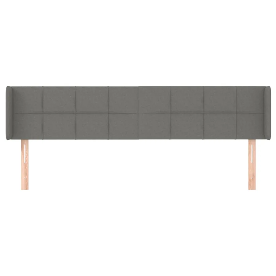 Tête de lit avec oreilles Gris foncé 203x16x78/88 cm Tissu - 3