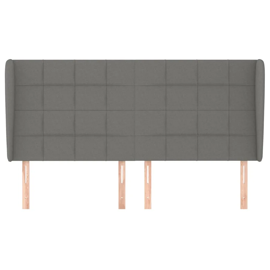 Tête de lit avec oreilles Gris foncé 203x23x118/128 cm Tissu - 3