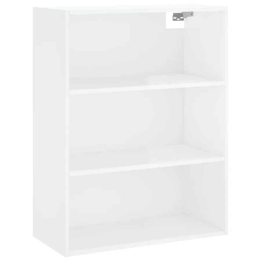 Buffet haut Blanc brillant 69,5x34x180 cm Bois d'ingénierie - 5