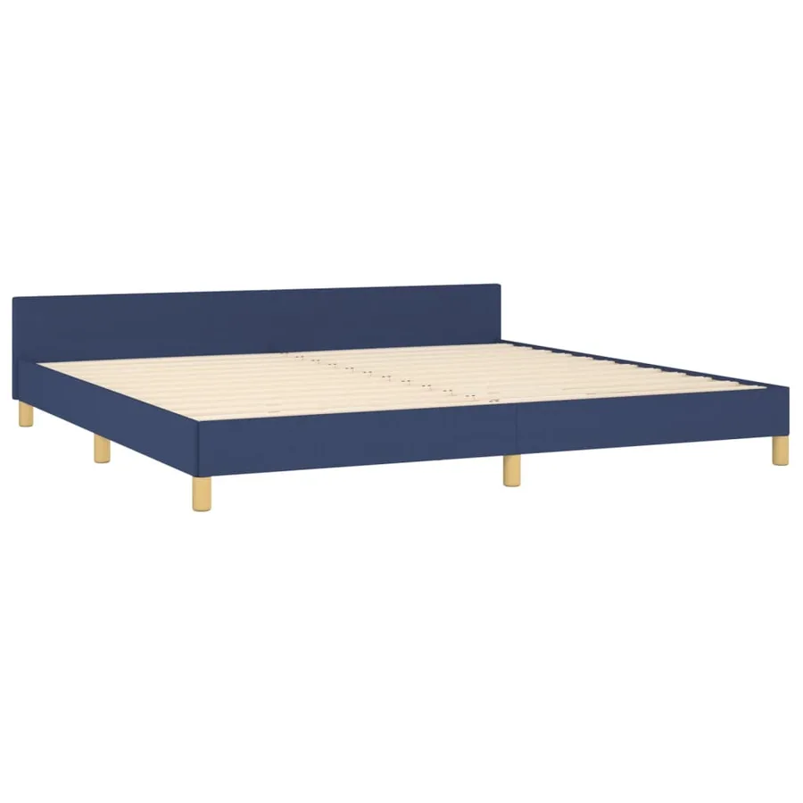 Cadre de lit sans matelas bleu 200x200 cm tissu - 5