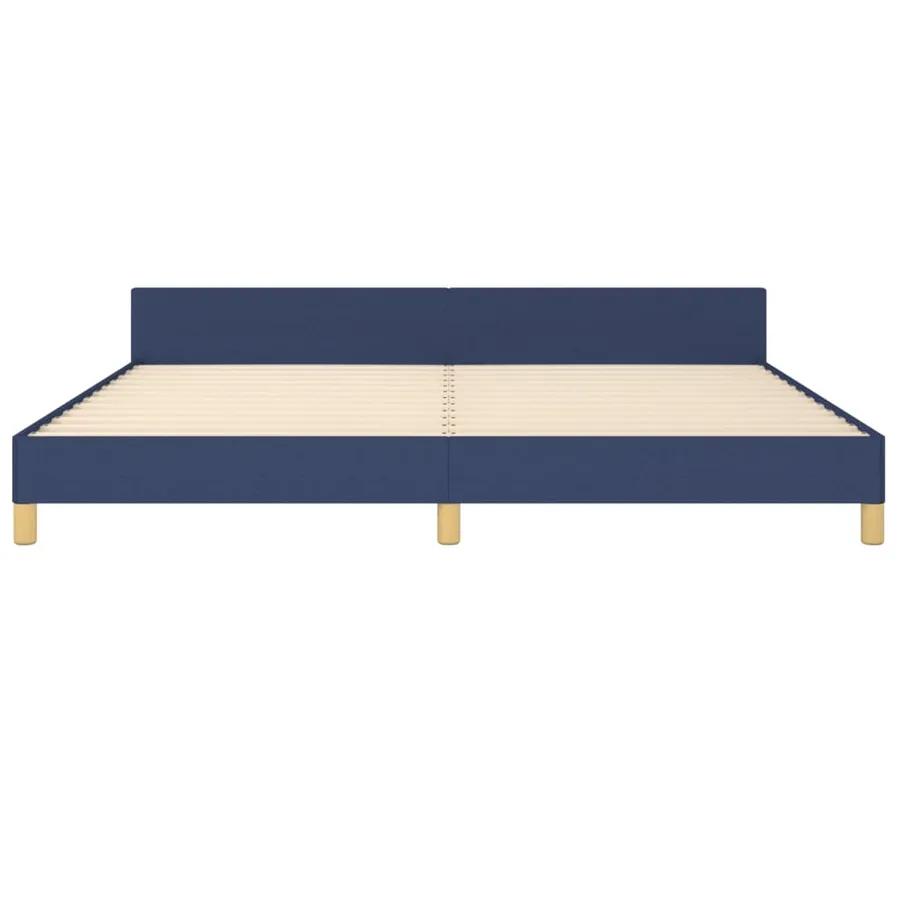Cadre de lit sans matelas bleu 200x200 cm tissu - 6