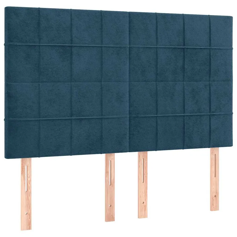 Cadre de lit sans matelas bleu foncé 140x190 cm velours - 8
