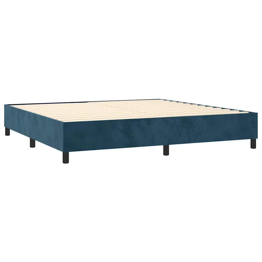 Sommier à lattes de lit matelas et LED Bleu foncé 200x200 cm - 5